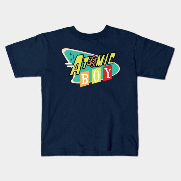 Atomic Boy Logo Kids T-Shirt by kaizokuGhost